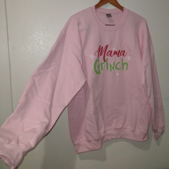NEW "MAMA GRINCH" Christmas Holiday Pink Sweater - Picture 5 of 9